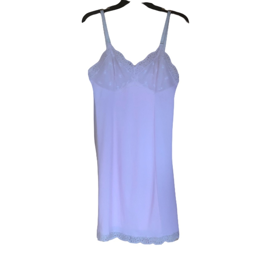 Vtg Sears Midi Slip Dress S Scalloped Lace Sexy Pink Romantic Babydoll Cottage
